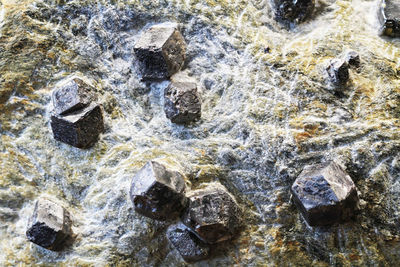 Full frame shot of rocks in water