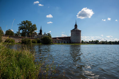 Bridge over river against sky