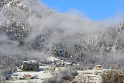 Panoramic view of snow covered mountain