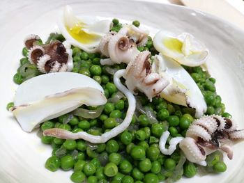 High angle view of meal served in plate