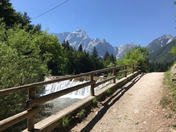 Scenic view of mountains against clear sky