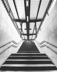 Low angle view of empty subway station