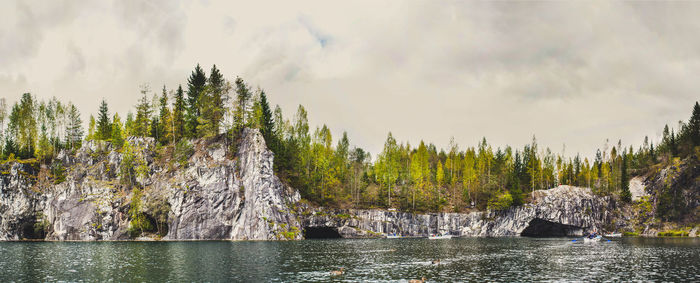 Panoramic view of trees against sky