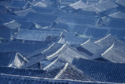 High angle view of buildings in city