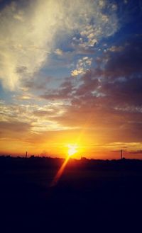 Silhouette of landscape at sunset