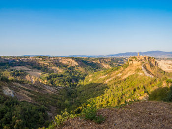 Scenic view of landscape against clear sky