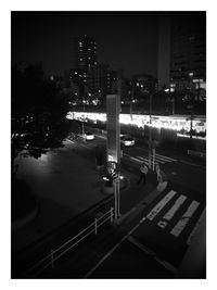 Illuminated city at night
