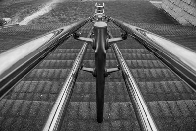 High angle view of escalator