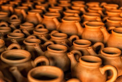 Close-up of pots