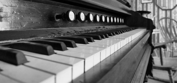 Close-up of piano keys