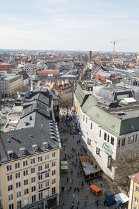 High angle view of townscape against sky