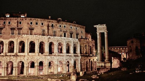 View of historical building at night