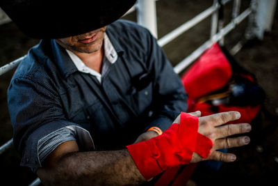 Man wearing bandage