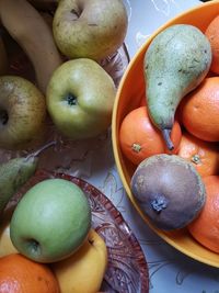 High angle view of apples