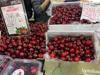 Various fruits for sale at market stall