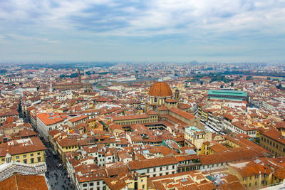 Cityscape of florence, tuscany, italy, during sunset in autumn.