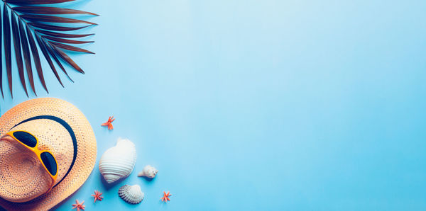 Close-up of stuffed toy against blue background