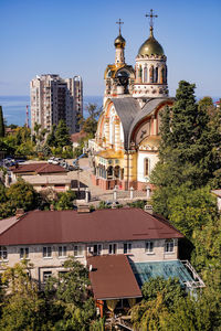 View of church in city