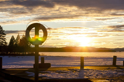 Scenic view of sunset over sea