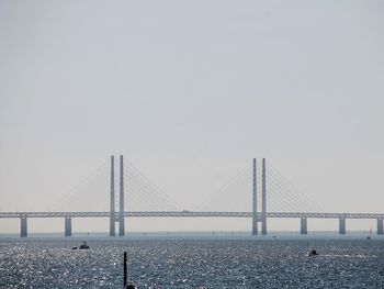 View of suspension bridge against sky