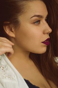 Close-up portrait of a young woman