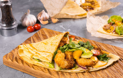 Close-up of food on table