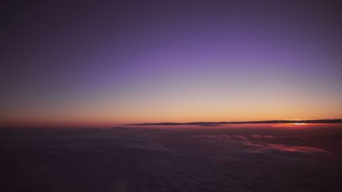 Scenic view of cloudscape against clear sky during sunset