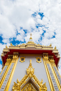 Low angle view of temple building against sky