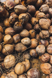 Full frame shot of onions for sale at market