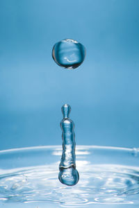 Close-up of water against blue sky