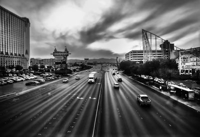 High angle view of traffic on road