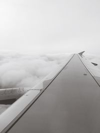 Low angle view of airplane wing