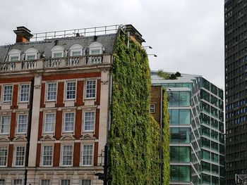 Low angle view of residential building against sky