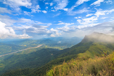 Scenic view of mountains against sky