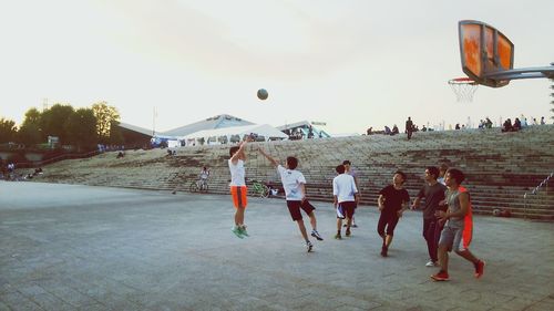 People enjoying at beach