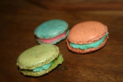 Close-up of macaroons