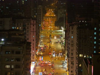 Illuminated cityscape at night