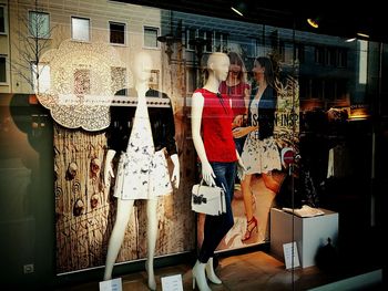 Panoramic view of people standing in store