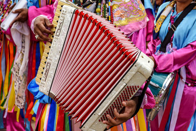 Rear view of people in traditional clothing
