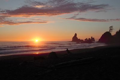 Scenic view of sea at sunset