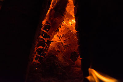 Close-up of bonfire