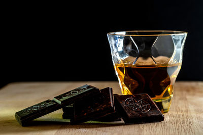 Close-up of drink in glass on table