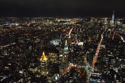 Illuminated cityscape at night