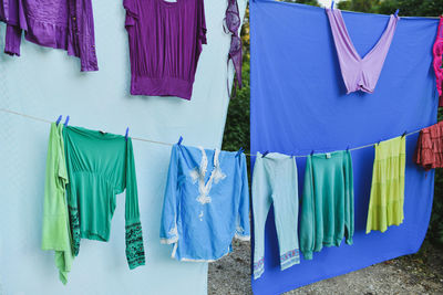 Clothes drying on white background