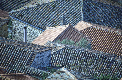 High angle view of roof of building