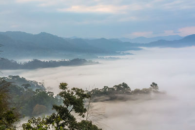 Scenic view of mountains against sky