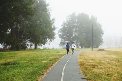 People walking on road