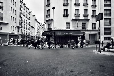 People in town square