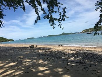 Scenic view of beach against sky