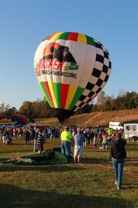 Group of people in hot air balloon